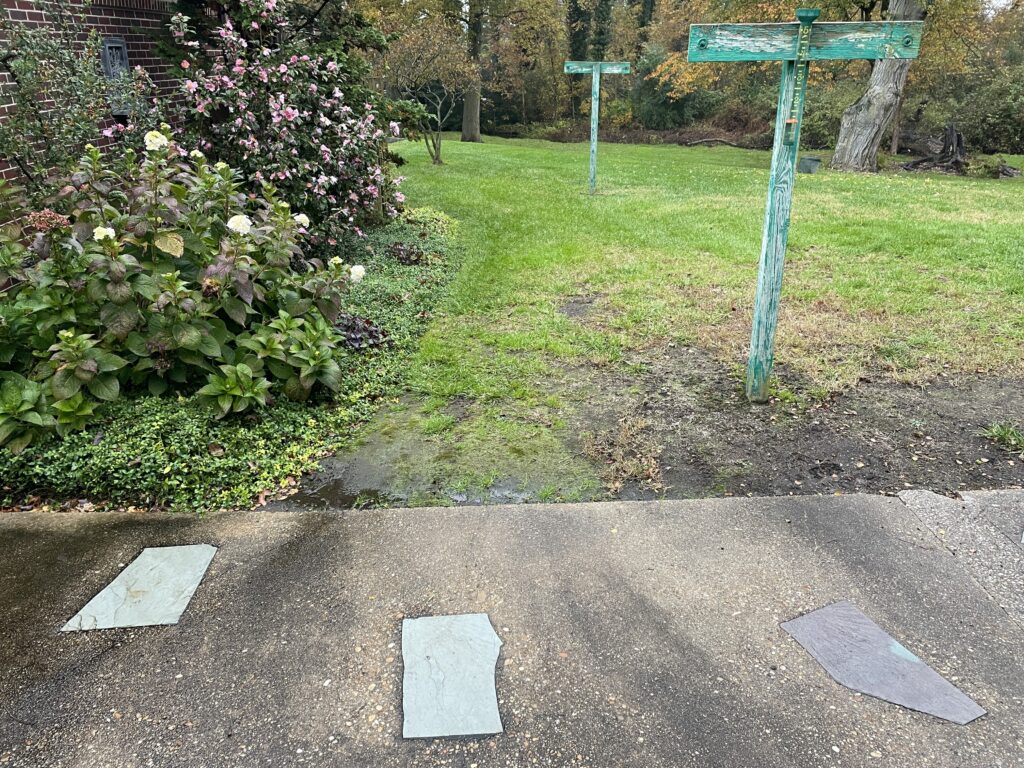 starting point of new sidewalk