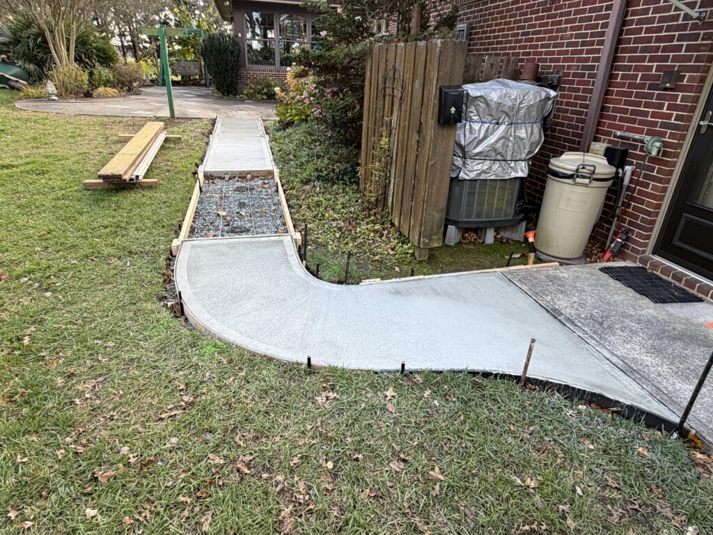 Sidewalk last pad to pour