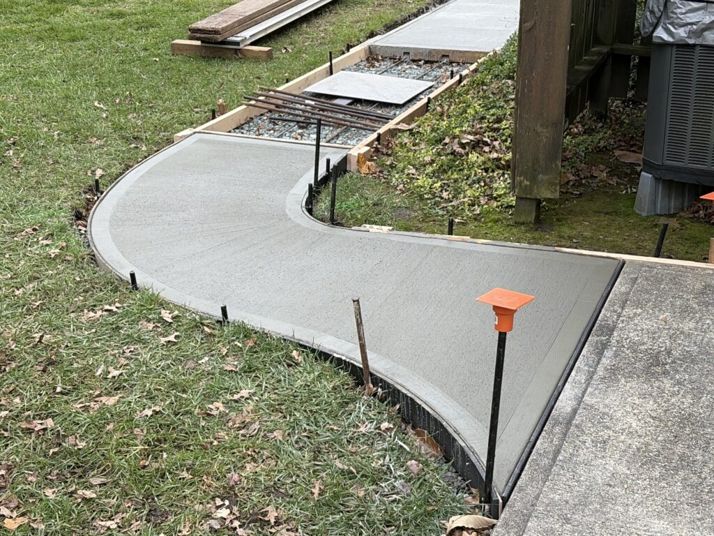 Curved sidewalk end