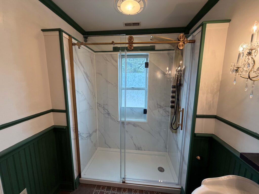 Finished custom built shower